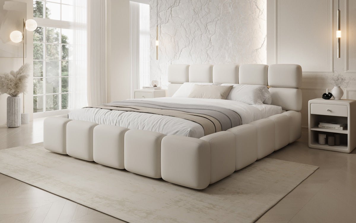Designer Polsterbett Matilda Stoff mit Stauraum