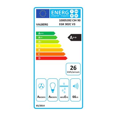 Valberg CIH 90 EGK 302C V Campana Inclinada A++ Negro