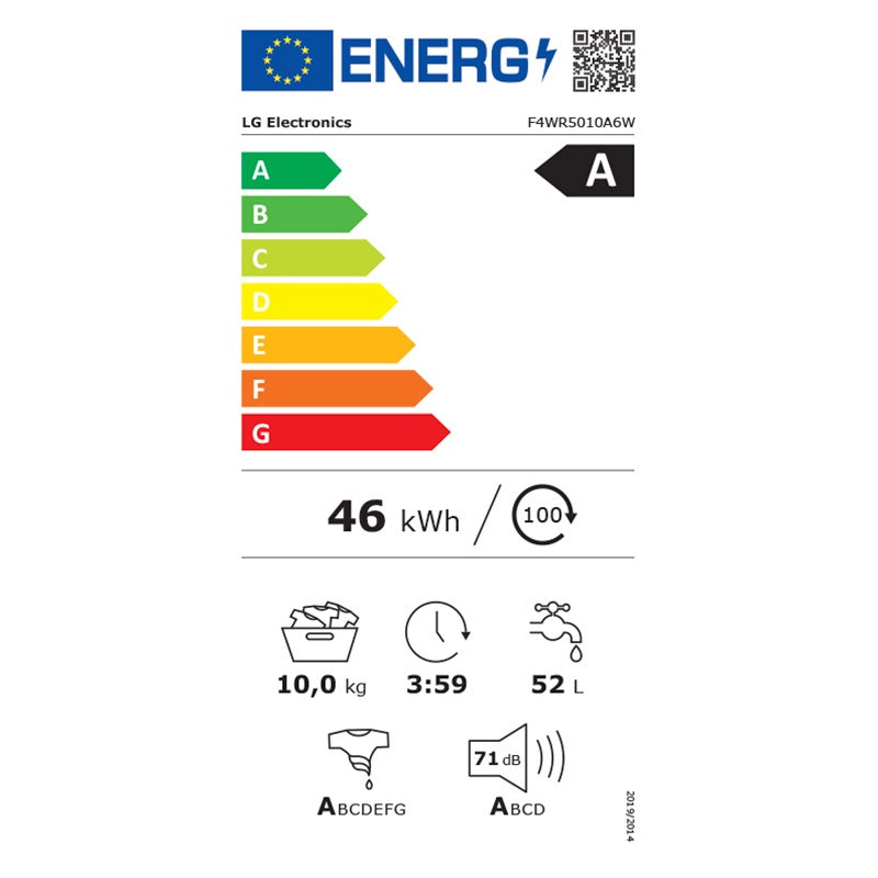 LG F4WR5010A6W Lavadora Frontal AI Direct Drive con Vapor 10 kg