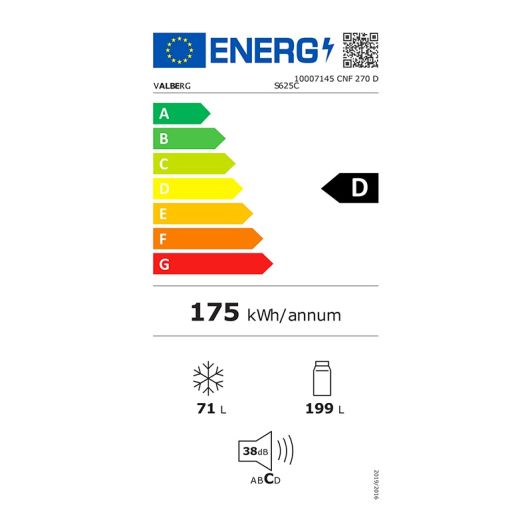 VALBERG CNF 270 D Frigorífico Combi No Frost 270L Silver