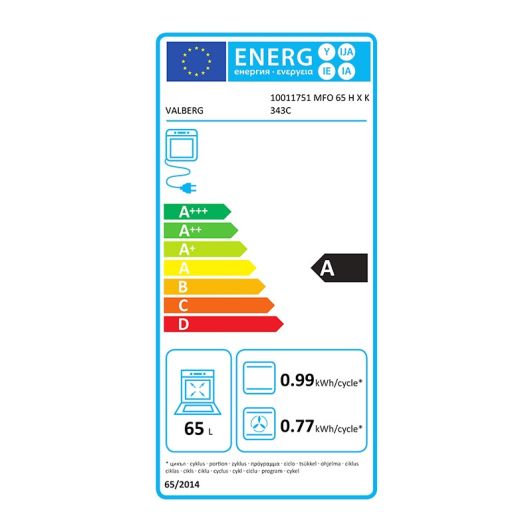 Valberg MFO 65 HK 343C Horno Hidrolítico 65L Negro
