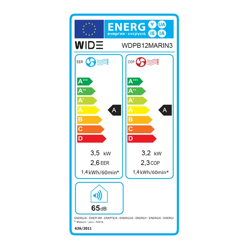 WIDE Aire Acondicionado Portátil Reversible 12.000 BTU 30 m²