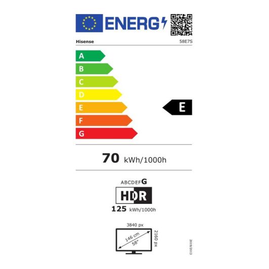 Hisense 58E7S QLED TV 58 Pulgadas UHD 4K