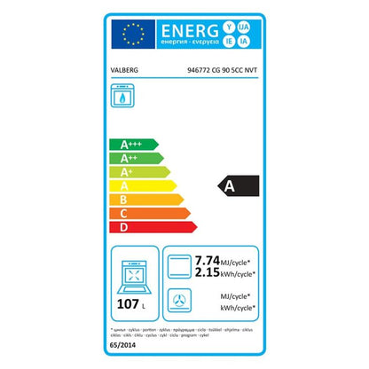 Valberg 5CC NVT Cocina de gas 5 quemadores Negro