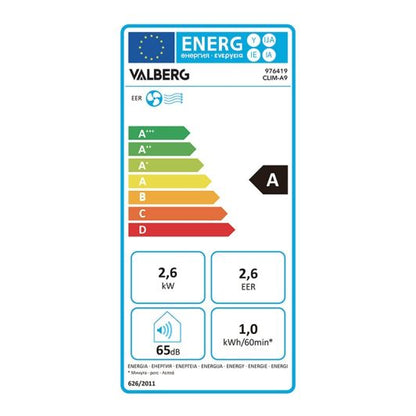 Aire Acondicionado portátil VALBERG CLIM-A9 2.250 frigorías / 20m²