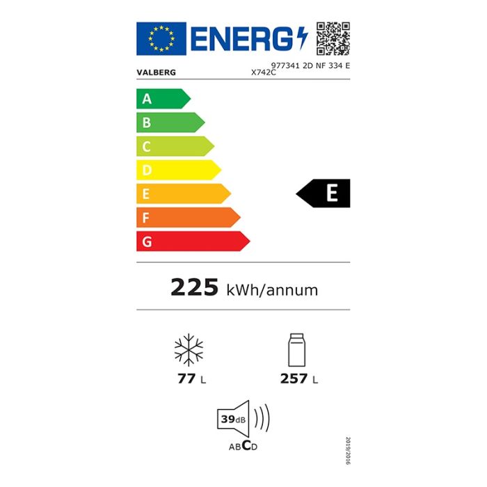Valberg 2D NF 334 E X742C 2‑Tür Kühlschrank