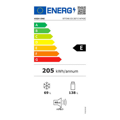High One CS 207 E Frigorífico Combi Estático Blanco