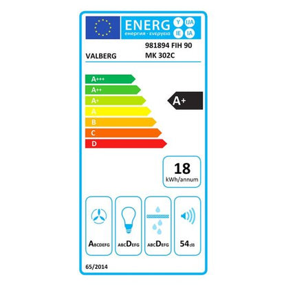 VALBERG FIH 90 MK 302C Campana Decorativa 528 m³/h LED Negro