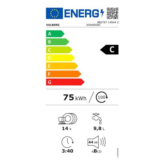 VALBERG 14S44 C DXAD929C Lavavajillas 60 cm 14 Servicios Activ'Door Silencioso