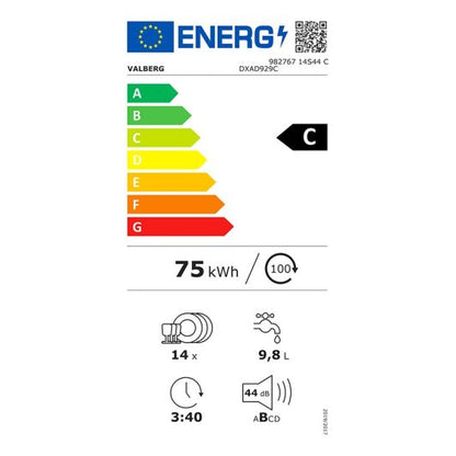 VALBERG 14S44 C DXAD929C Lavavajillas 60 cm 14 Servicios Activ'Door Silencioso