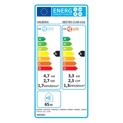 VALBERG CLIM-A16 Aire Acondicionado Portátil 16.000 BTU 50 m²