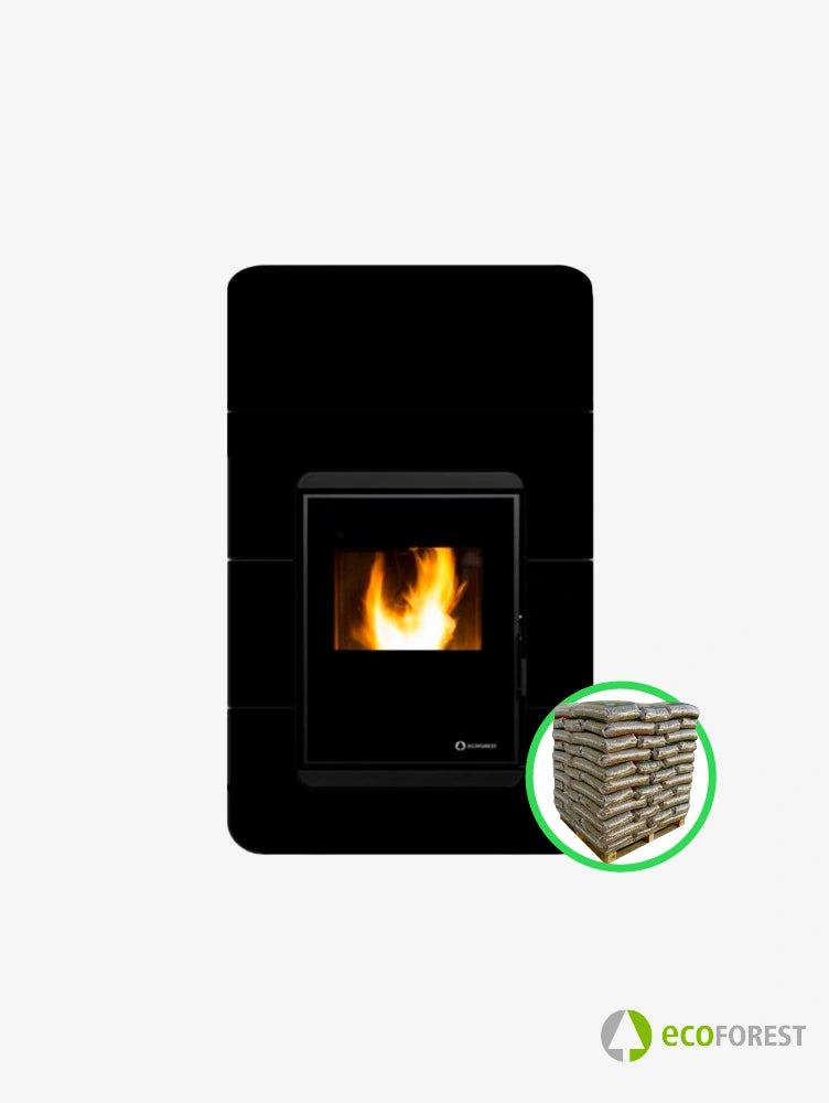 Ecoforest Oslo Estufa de Pellets Canalizable con WiFi Negro