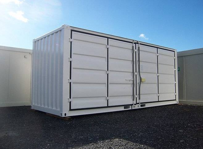 Contenedores Ejido Contenitore Marittimo 15 FT Open Side Bianco Acciaio Inox