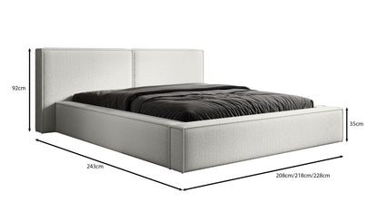 Luxusbetten24 Designer Ophelia Polsterbett Cord mit Stauraum Größenvariabel