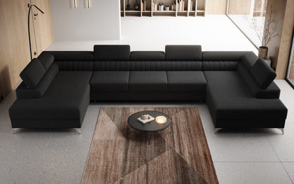 Aurea U XXL Designer Sofa Bouclé mit Schlaf‑und Klappfunktion