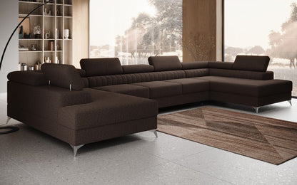 Aurea U XXL Designer Sofa Bouclé mit Schlaf‑und Klappfunktion