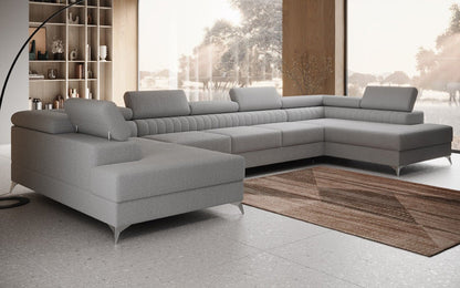 Aurea U XXL Designer Sofa Bouclé mit Schlaf‑und Klappfunktion
