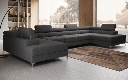 Aurea U XXL Designer Sofa Bouclé mit Schlaf‑und Klappfunktion