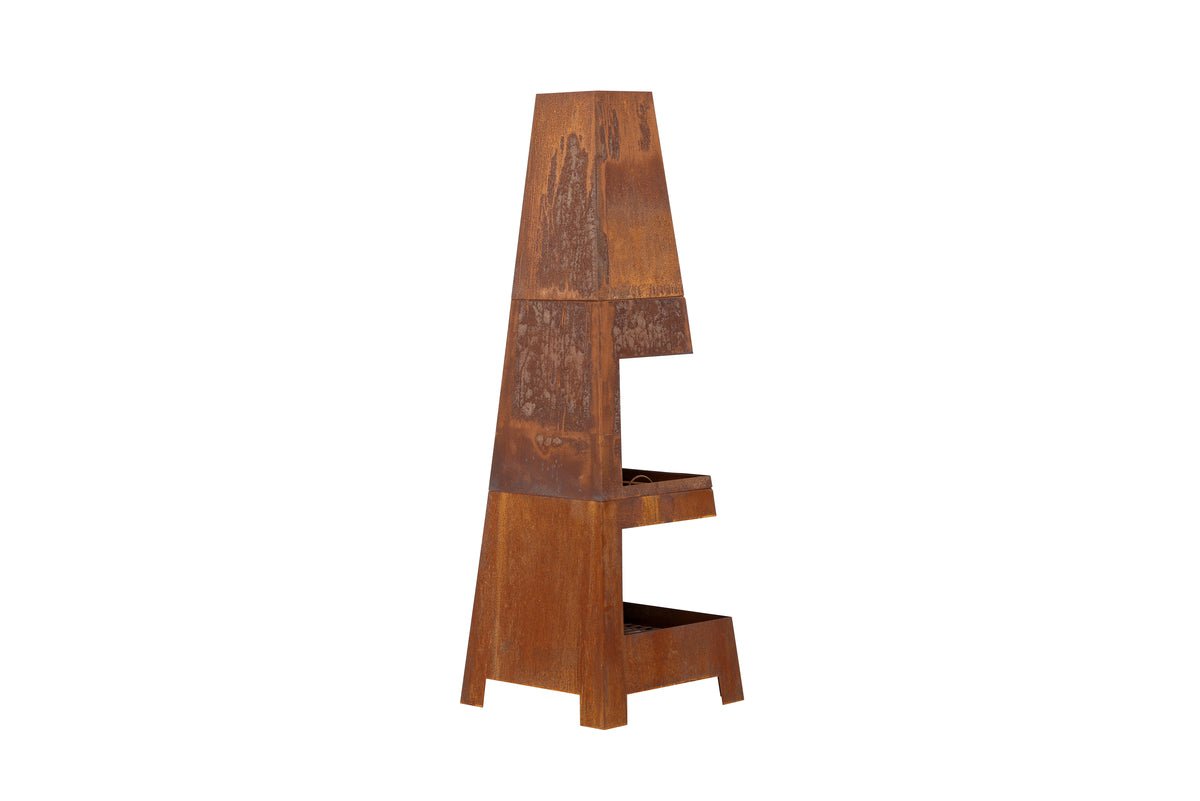 Luxusbetten24 Elias Garten Feuerkorb Quadratischer Kamin Rusty Orange