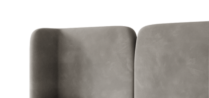 Luxusbetten24 Modernes Grau Samt Kopfteil Design für Einzelbett