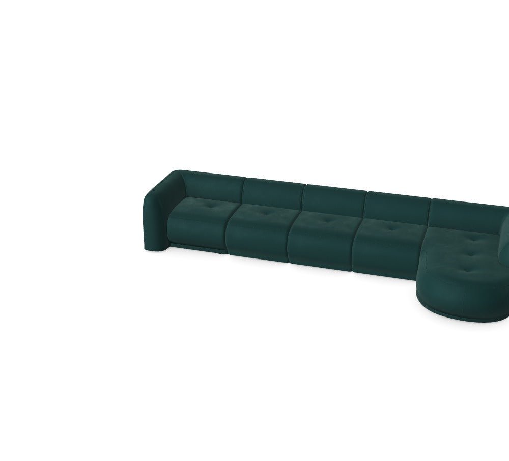 Luxusbetten24 Gio Modulares Sofa, 3‑teilige Konfiguration mit Monolith 37 Bezug