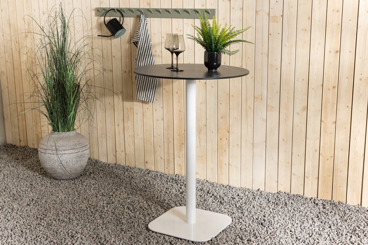 Luxusbetten24 Belmont Gartentisch Ø70 cm Weißes Aluminiumgestell