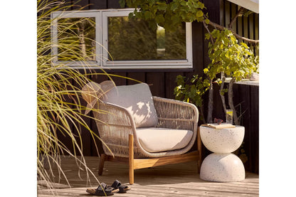 Luxusbetten24 Norvellen Garten Beistelltisch Magnesiumoxid Fiberglas Creme Weiß