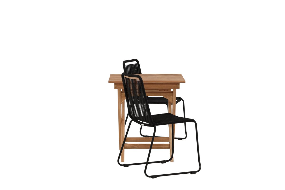 Garten Cafegruppe Kivara – 3 teiliges Set aus Teakholz und Polyester