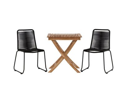 Garten Cafegruppe Kivara – 3 teiliges Set aus Teakholz und Polyester