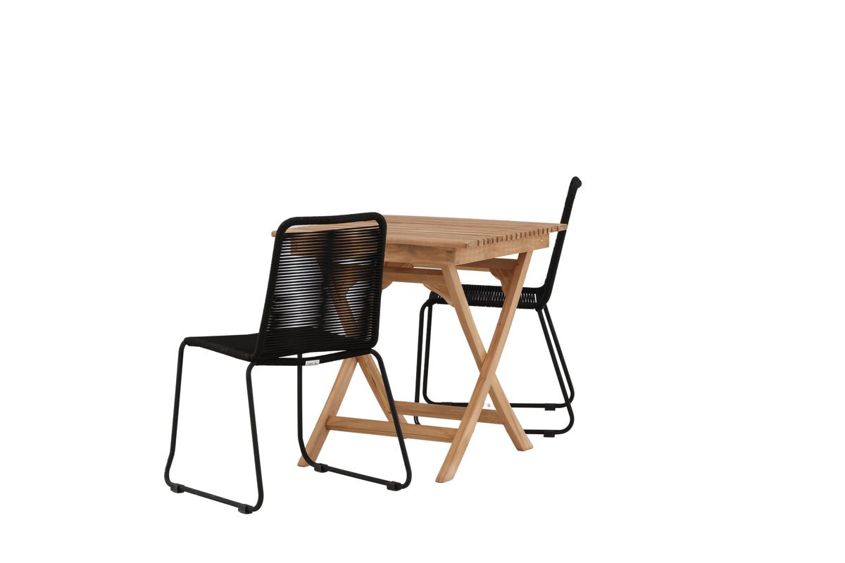 Garten Cafegruppe Kivara – 3 teiliges Set aus Teakholz und Polyester