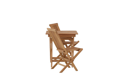 Wavaro Garten-Cafégruppe 3‑teiliges Set aus Teakholz, Natur Outdoor
