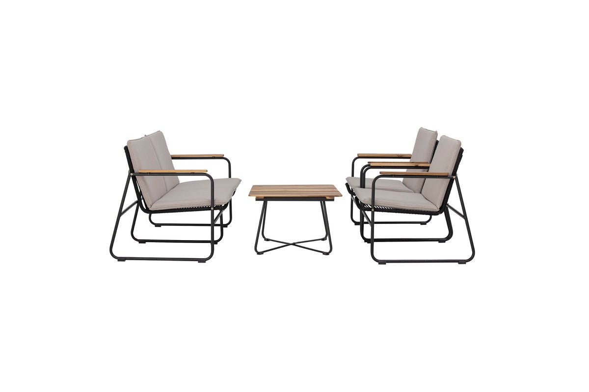 Beri Garten-Couchtisch aus Akazienholz mit Metallgestell, Braun Design