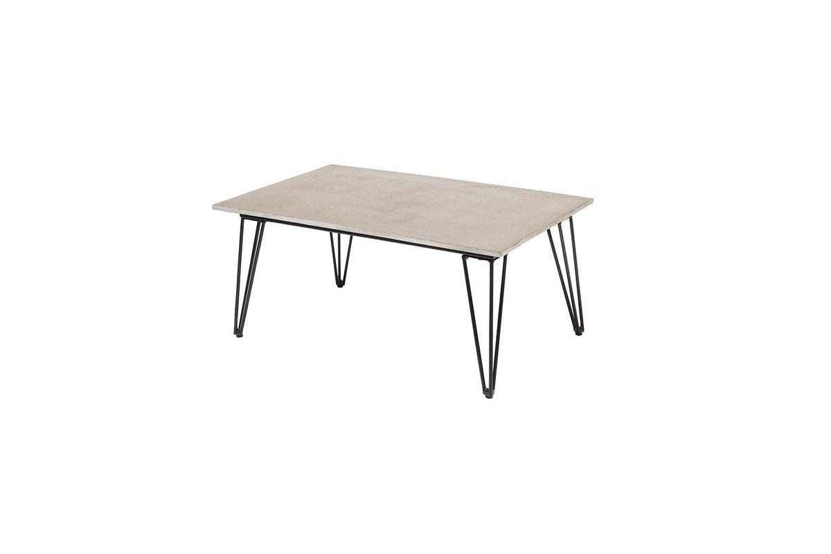 Sovar Garten-Couchtisch, Wetterfestes Fibercement, Grau, Metallgestell Modern Outdoor