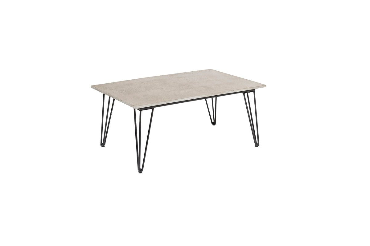 Sovar Garten-Couchtisch, Wetterfestes Fibercement, Grau, Metallgestell Modern Outdoor