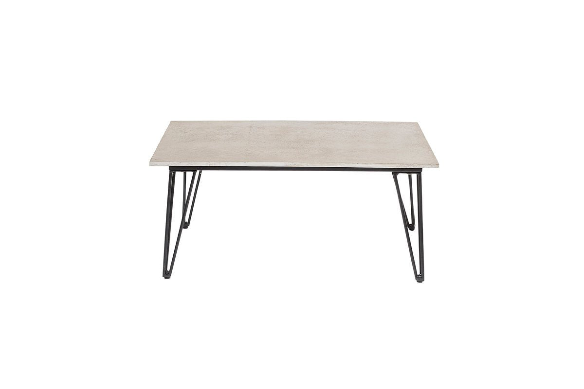 Sovar Garten-Couchtisch, Wetterfestes Fibercement, Grau, Metallgestell Modern Outdoor