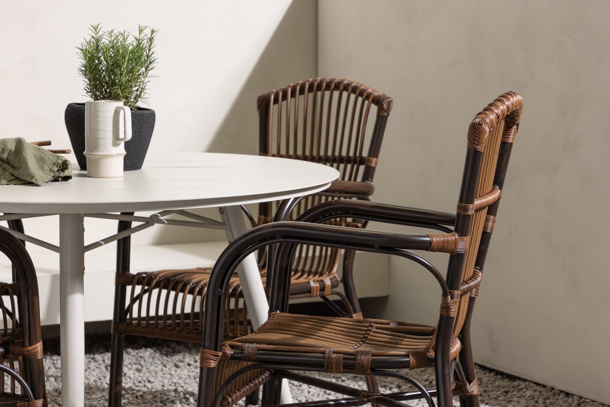 Garten Essgruppe Jorina – 5‑Teiliges Set in Rattanoptik