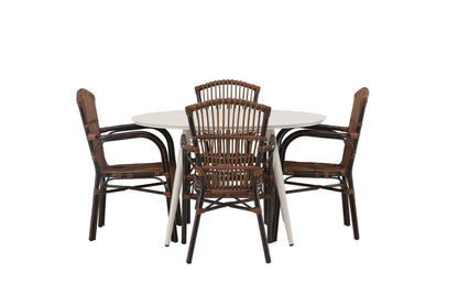 Garten Essgruppe Jorina – 5‑Teiliges Set in Rattanoptik