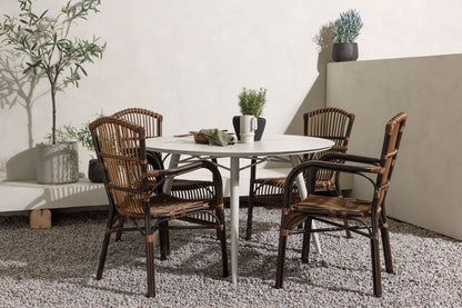 Garten Essgruppe Jorina – 5‑Teiliges Set in Rattanoptik