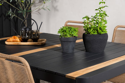 Garten Essgruppe Virello – 5-teiliges Gartenmöbel-Set in Schwarz/Braun
