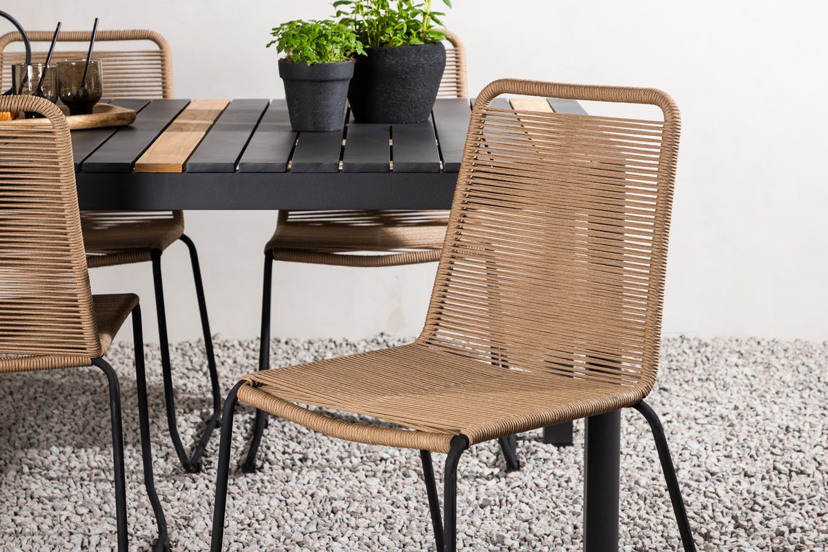 Garten Essgruppe Virello – 5-teiliges Gartenmöbel-Set in Schwarz/Braun