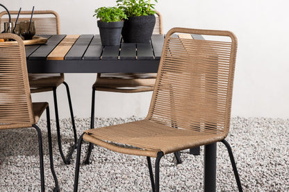 Garten Essgruppe Virello – 5-teiliges Gartenmöbel-Set in Schwarz/Braun