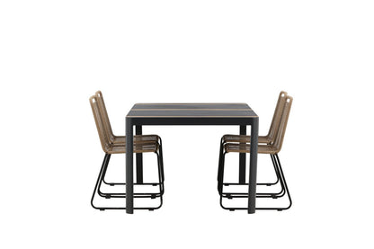 Garten Essgruppe Virello – 5-teiliges Gartenmöbel-Set in Schwarz/Braun