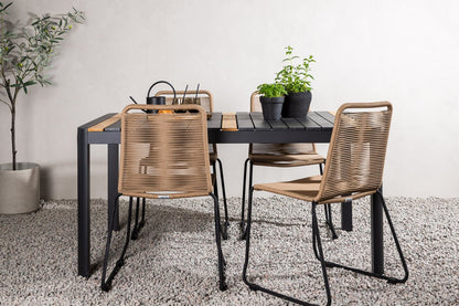 Garten Essgruppe Virello – 5-teiliges Gartenmöbel-Set in Schwarz/Braun