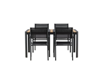 Wylera 5‑teiliges Garten Essgruppe Set Schwarz Outdoor Komplett
