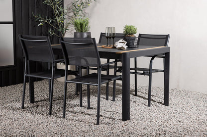 Wylera 5‑teiliges Garten Essgruppe Set Schwarz Outdoor Komplett
