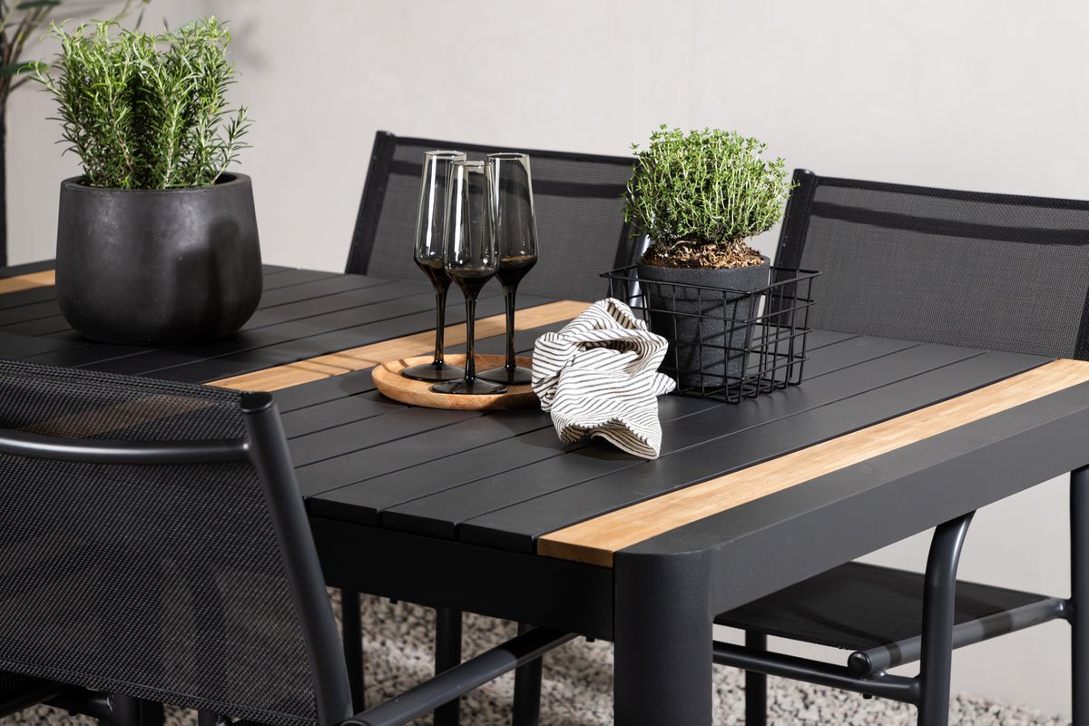 Wylera 5‑teiliges Garten Essgruppe Set Schwarz Outdoor Komplett