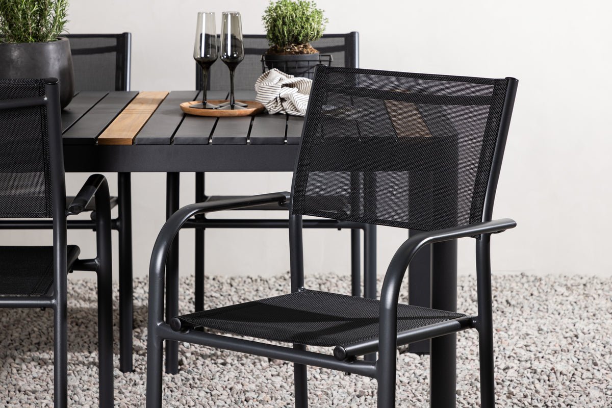 Wylera 5‑teiliges Garten Essgruppe Set Schwarz Outdoor Komplett