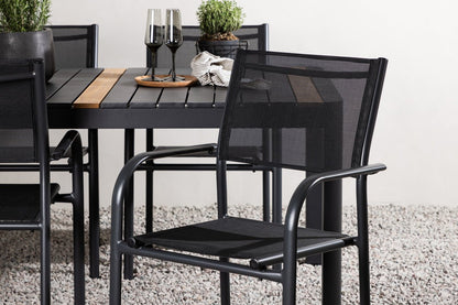 Wylera 5‑teiliges Garten Essgruppe Set Schwarz Outdoor Komplett