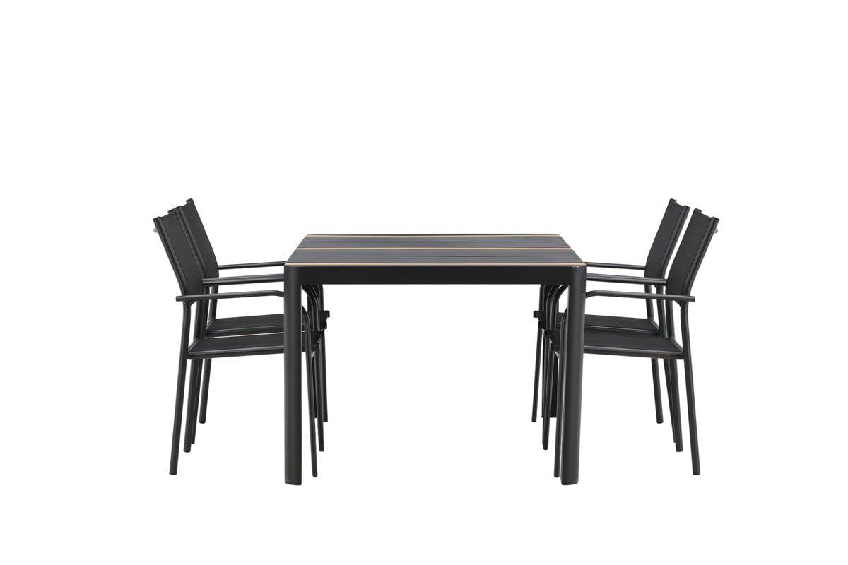 Wylera 5‑teiliges Garten Essgruppe Set Schwarz Outdoor Komplett