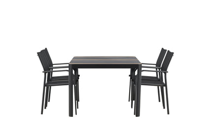 Wylera 5‑teiliges Garten Essgruppe Set Schwarz Outdoor Komplett